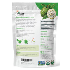 Incas soursop leaf close-up texture highlighting whole-leaf quality