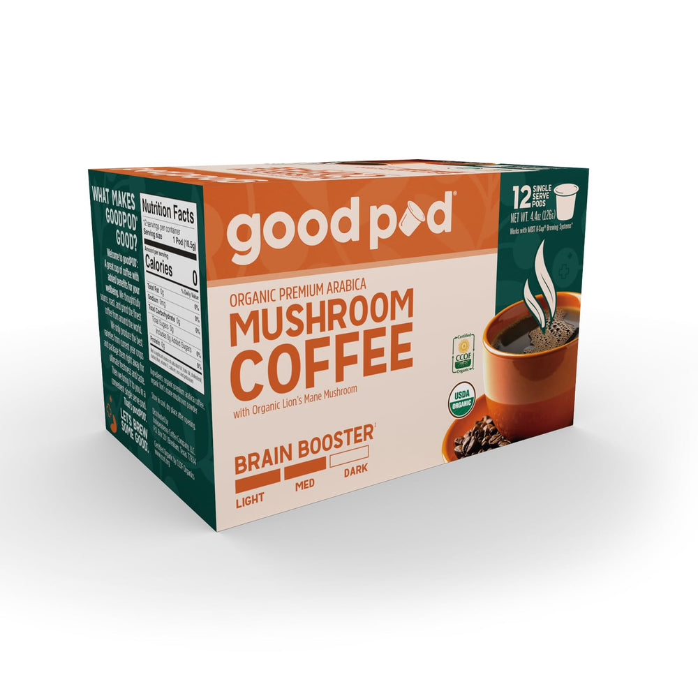 INDEPENDENCE COFFEE CO. front packaging showing organic 12-count box, convenient single-serve