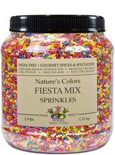 India Tree canister front view showing plant-based rainbow sprinkles and large size benefit