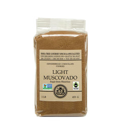 India Tree light muscovado front packaging showing weight and rich color, enhances pantry appeal