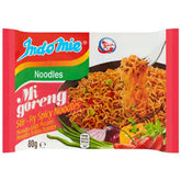 Indomie front packaging showing halal 30-pack and spicy flavor convenience