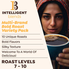 Intelligent Blends dark roast ground-bean texture highlighting quality Arabica aroma