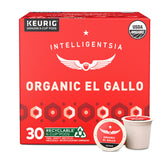 Intelligentsia front packaging showing El Gallo 30-count, highlights convenience