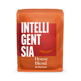 Intelligentsia bag front view showing branding and roast info, highlights fresh whole beans