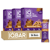 IQBAR Almond Butter Chip front packaging showing clean-label benefit
