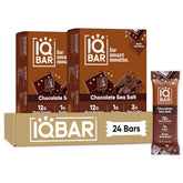 IQBAR Chocolate Sea Salt front packaging showing clean-label benefits