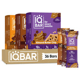 IQBAR front packaging showing 36-count chocolate variety and low sugar benefit
