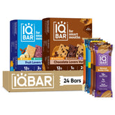 IQBAR front packaging Fruit + Chocolate 24-count showing product variety and convenience