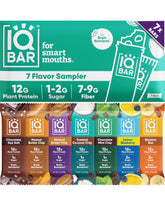 IQBAR front packaging sampler showing variety and clean-label benefits