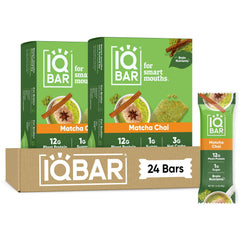 IQBAR Matcha Chai front packaging showing box and branding, convenient supply