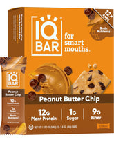 IQBAR front packaging showing 12-count box and clean-label benefits