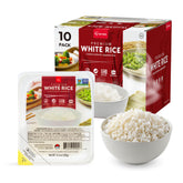 IRIS USA front packaging showing ten microwavable rice trays and clear labeling benefits