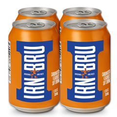 IRN-BRU front packshot showing bold branding and citrus appeal