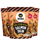 IRVINS front packaging showing brand and salted egg flavor benefit crunchy snack