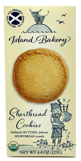 Island Bakery front packaging showing organic shortbread, clear product identity and appeal