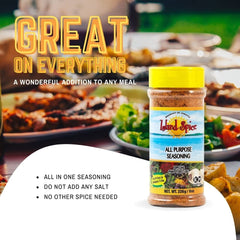 Island Spice seasoning poured to show coarse texture and balanced color for seasoning ideas