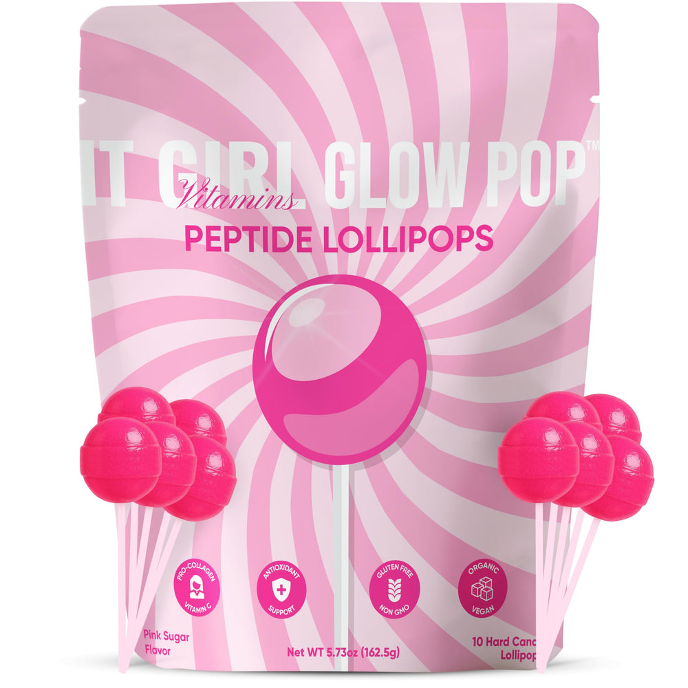 It Girl Vitamins front packaging showing resealable pouch and benefits