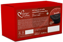 ITALIAN COFFEE FOR ESPRESSO LOVERS front pack showing 50 Incanto pods and branding benefit convenience