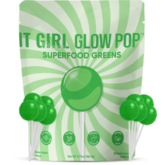 It Girl Vitamins front packaging showing Glow Pops and benefits