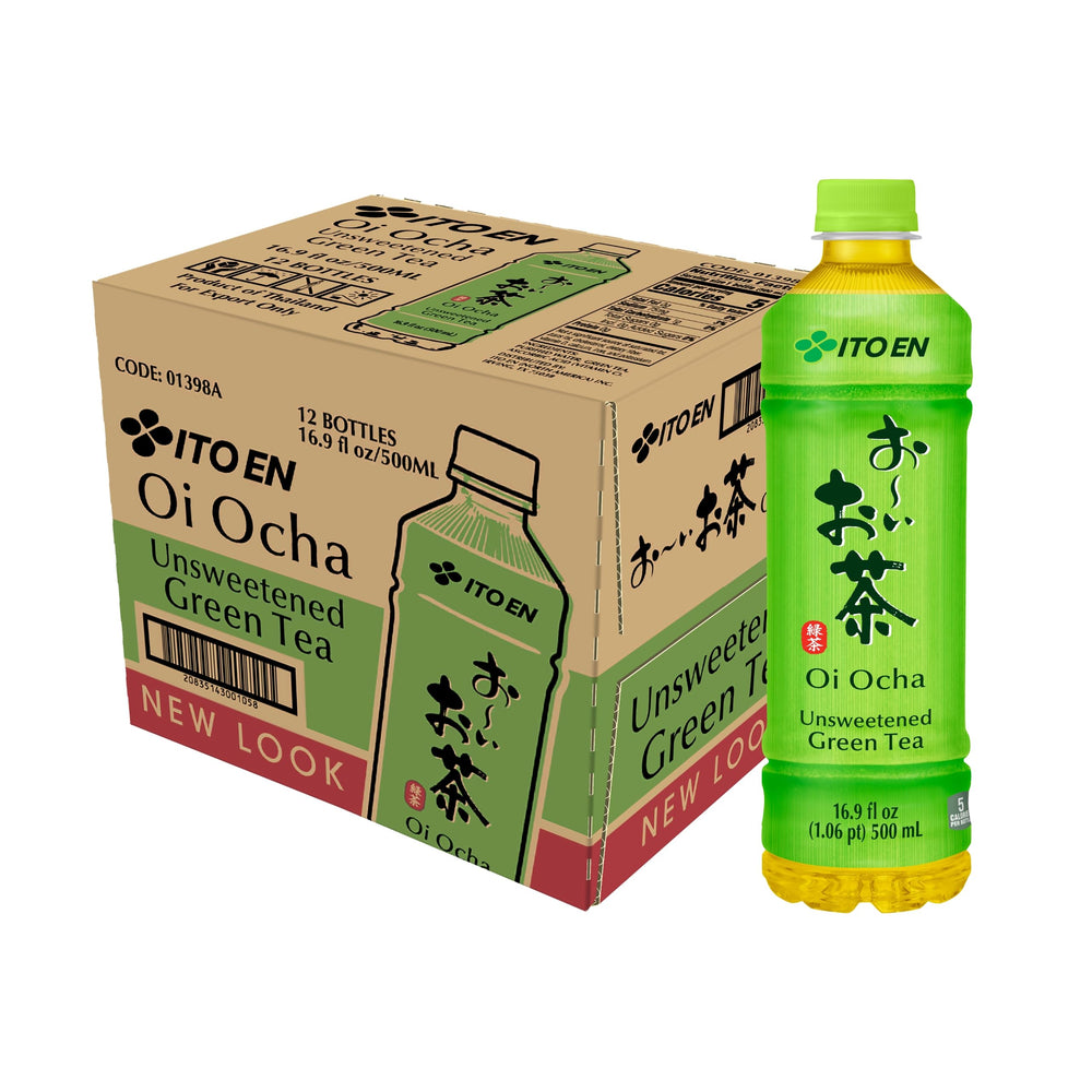 ITO EN Oi Ocha front bottle showing label and size, portable refreshment benefit