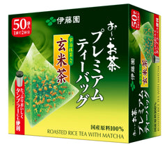 プレミアムティーバッグ front packaging showing Itoen branding and product details, easy identification