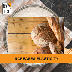 It's Just! measured scoop of gluten flour illustrating easy portioning and control