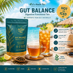 ItsHealthTea iced pitcher served with glass for refreshing summer beverage