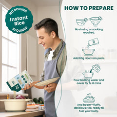 ITZ NOT instant preparation in pan showing five-minute cooking benefit