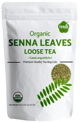 Iyasa Holistics front packaging of senna leaf showing organic label and net weight