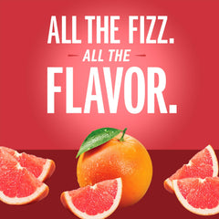 IZZE close-up of can label with grapefruit artwork, emphasizes authentic juice