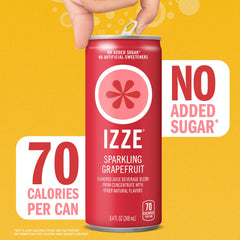 IZZE can held in hand to show 8.4 fl oz scale and portable convenience