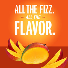 IZZE mango can close-up displaying condensation and vibrant label for visual appeal