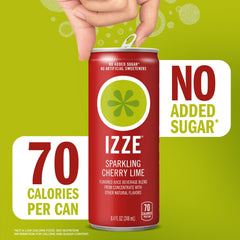 IZZE poured into a glass with ice showing refreshing fizz and ready-to-drink appeal