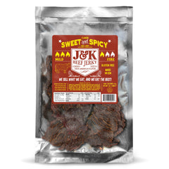 J&K Beef Jerky front packaging showing 7oz bag and bold branding, ideal for gifting