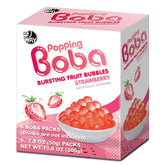 J WAY front packaging showing strawberry popping boba and brand