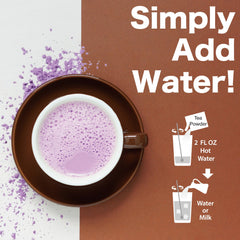 J WAY close-up of taro powder texture, showing fine mixability and smooth blend