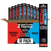 Jack Link's DUOs front packaging showing Buffalo and Ranch pairing and grab-and-go benefit