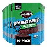 Jack Link's front packaging showing MrBeast jalapeño multipack and bold branding benefit