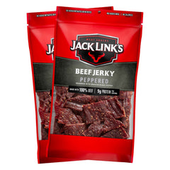 Jack Link's front packaging showing two 9 oz bags and bold branding benefit convenience