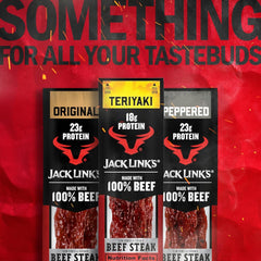Jack Link's single-serve wrapped steak demonstrating portable, no-refrigeration snack