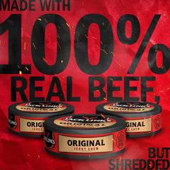 Jack Link's close-up of shredded beef texture highlighting real beef quality