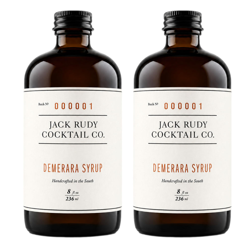 Jack Rudy bottle front view showing amber syrup and premium branding benefit