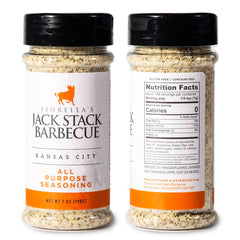 Fiorella's Jack Stack Barbecue all-purpose jar top open showing fine texture and use