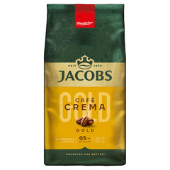 Jacobs Crema front packaging showing 1000g bag and brand clarity for shelf appeal
