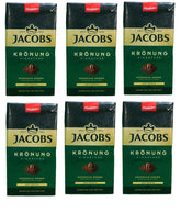Jacobs Kronung front packaging showing brand and balanced roast, clear shelf appeal