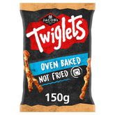 Jacobs Twiglets front packaging showing bag and branding, convenient multipack benefit
