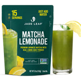 Jade Leaf Matcha front packaging showing label and resealable container for freshness