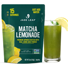 Jade Leaf Matcha front packaging showing label and resealable container for freshness