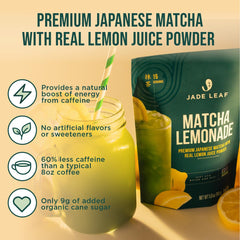 Jade Leaf Matcha prepared jar of matcha lemonade ready to drink and refresh
