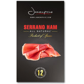 jamonprive front packaging showing sliced Serrano ham and convenience